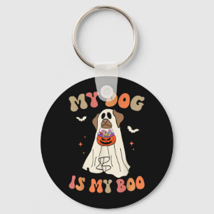 Hund ist Boo Geist Gruselig Halloween Hundeliebhab Schlüsselanhänger