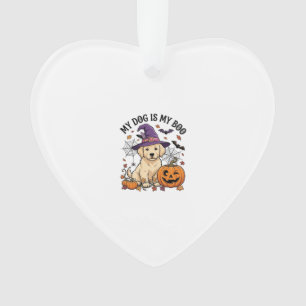 Hund ist Boo Halloween Hexe Welpe Kürbis_1 Ornament