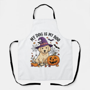 Hund ist Boo Halloween Hexe Welpe Kürbis_1 Schürze