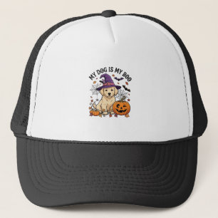 Hund ist Boo Halloween Hexe Welpe Kürbis_1 Truckerkappe