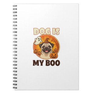 Hund ist Boo Pug Halloween Geist Kürbis Notizblock