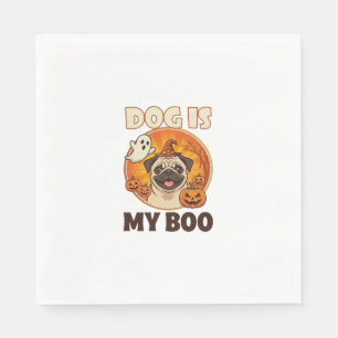 Hund ist Boo Pug Halloween Geist Kürbis Serviette