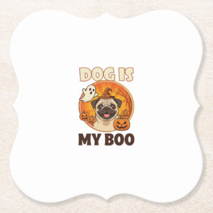Hund ist Boo Pug Halloween Geist Kürbis Untersetzer