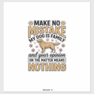 Hund ist Familie Vintage Retriever Typografie Desi Aufkleber