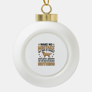 Hund ist Familie Vintage Retriever Typografie Desi Keramik Kugel-Ornament