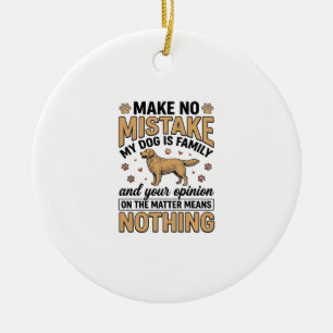 Hund ist Familie Vintage Retriever Typografie Desi Keramik Ornament