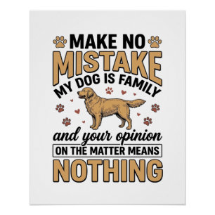 Hund ist Familie Vintage Retriever Typografie Desi Poster