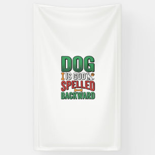 Hund ist Gott rückwärts buchstabiert Vintage Haust Banner