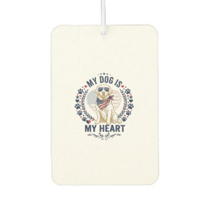 Hund ist Herz Amerikanische Flagge Sonnenbrille_1 Autolufterfrischer