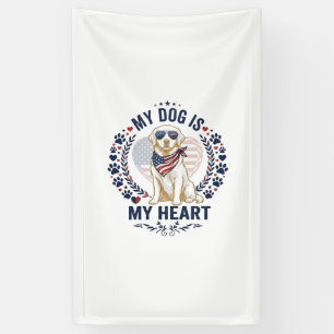 Hund ist Herz Amerikanische Flagge Sonnenbrille_1 Banner