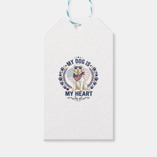 Hund ist Herz Amerikanische Flagge Sonnenbrille_1 Geschenkanhänger
