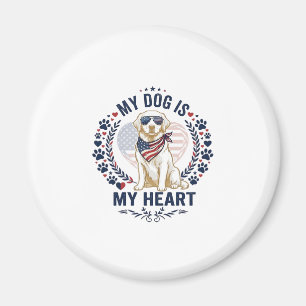 Hund ist Herz Amerikanische Flagge Sonnenbrille_1 Magnet