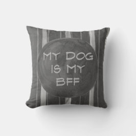 Hund ist mein BESTE FREUNDIN graues Kissen