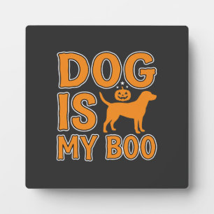 Hund ist mein Boo Halloween-Hund Fotoplatte