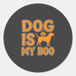 Hund ist mein Boo Halloween Hund Runder Aufkleber