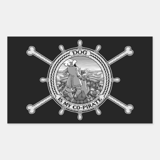 Hund ist mein Co-Pirate Rechteckiger Aufkleber (Vorderseite)