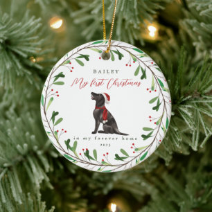 Hund ist mein erstes Weihnachten mit Name Pointer Keramik Ornament