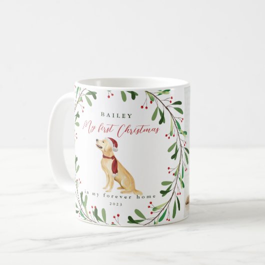 Hund ist mein erstes Weihnachtsfest und mein Name Kaffeetasse (Vorderseite Links)