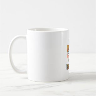 Hund ist Türklingel Bellen Weiß Blau_1 Kaffeetasse