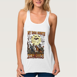 Hund jagt Zombies Halloween Deutscher Schäferhund Tank Top