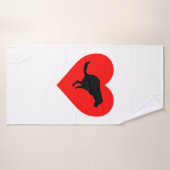 Hund Kacke Herz Badehandtuch (Badehandtuch)