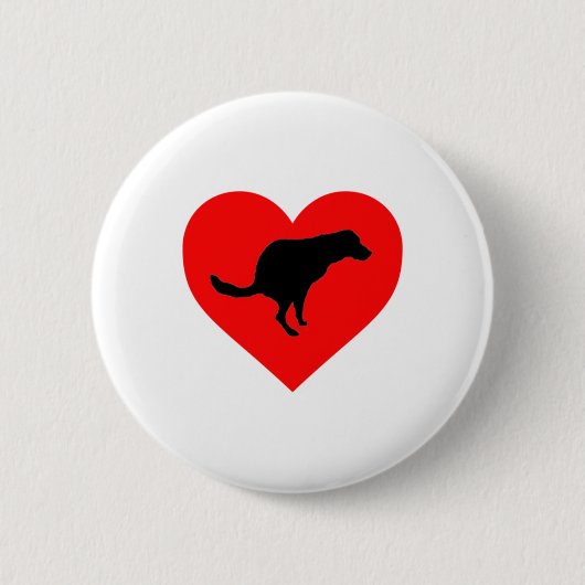 Hund Kacke Herz Button (Vorderseite)