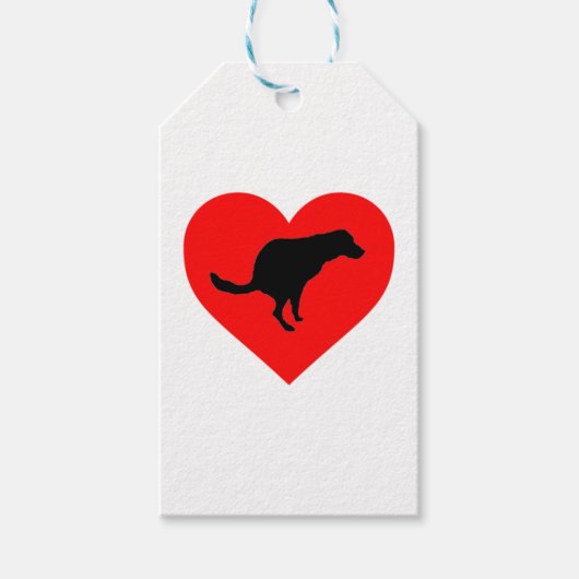 Hund Kacke Herz Geschenkanhänger (Vorderseite)