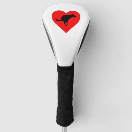 Hund Kacke Herz Golf Headcover (Vorderseite)