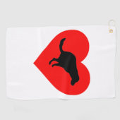 Hund Kacke Herz Golfhandtuch (Horizontal)
