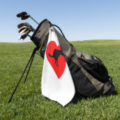 Hund Kacke Herz Golfhandtuch (Gras)