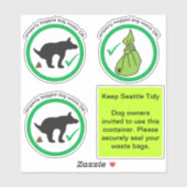 Hund Kackte OK Garbage kann Aufkleber (Blatt)