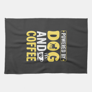 Hund Kaffee Liebhaber Angetrieben Von Design Geschirrtuch