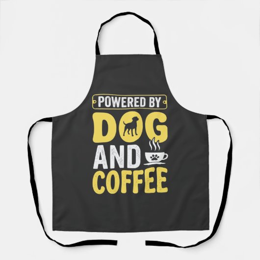 Hund Kaffee Liebhaber Angetrieben Von Design Schürze (Vorderseite)