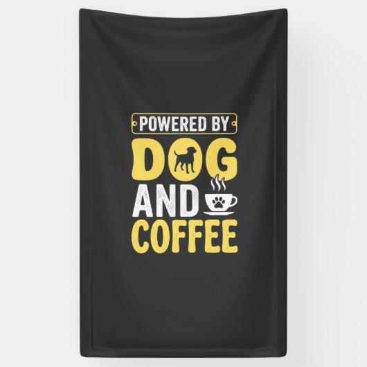 Hund Kaffee Liebhaber Powered By Design Banner (Vertikal)