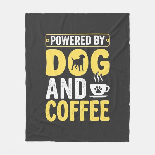 Hund Kaffee Liebhaber Powered By Design Fleecedecke (Vorderseite)