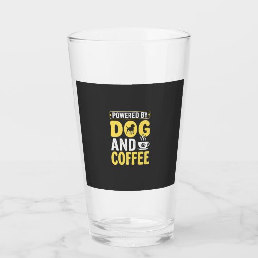 Hund Kaffee Liebhaber Powered By Design Glas (Vorderseite)