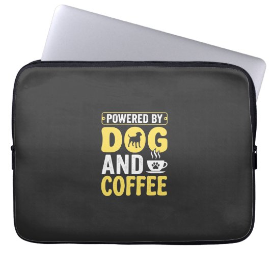 Hund Kaffee Liebhaber Powered By Design Laptopschutzhülle (Vorderseite)