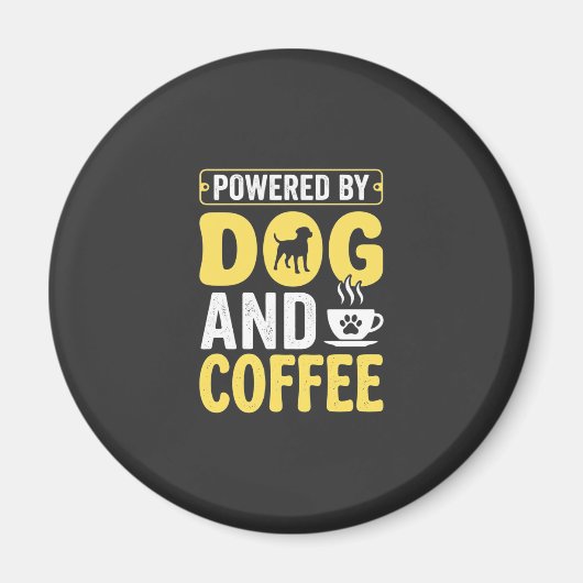 Hund Kaffee Liebhaber Powered By Design Magnet (Vorne)