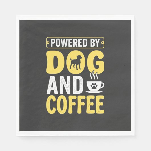 Hund Kaffee Liebhaber Powered By Design Serviette (Vorderseite)