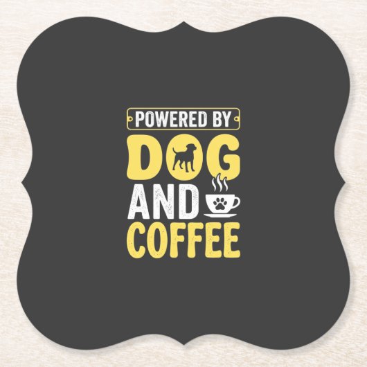 Hund Kaffee Liebhaber Powered By Design Untersetzer (Vorderseite)