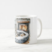 Hund Kamin Weihnachten Kaffeetasse (VorderseiteRechts)