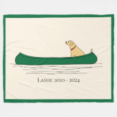 Hund Kanufahren Fleecedecke (Vorderseite (Horizontal))