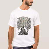 Hund Katze Baum des Lebens T-Shirt (Vorderseite)