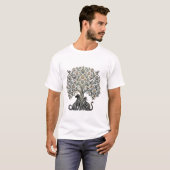 Hund Katze Baum des Lebens T-Shirt (Vorne ganz)