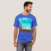 Hund Katze Freund T-Shirt (Vorne ganz)