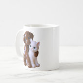 Hund & Katze Freundschaft Kaffeetasse (Vorderseite Links)