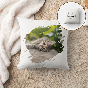 Hund Katze Haustier Pfote Benutzerdefiniertes Foto Kissen
