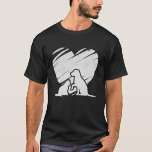 Hund & Katze Herz Baby Hund Welpe Hunde Tier Herz  T-Shirt