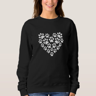 Hund Katze Hund Pfote Herz Grafik Hund Mama Frau Sweatshirt