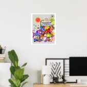 Hund, Katze, Obst und Blume Poster (Heimbüro)